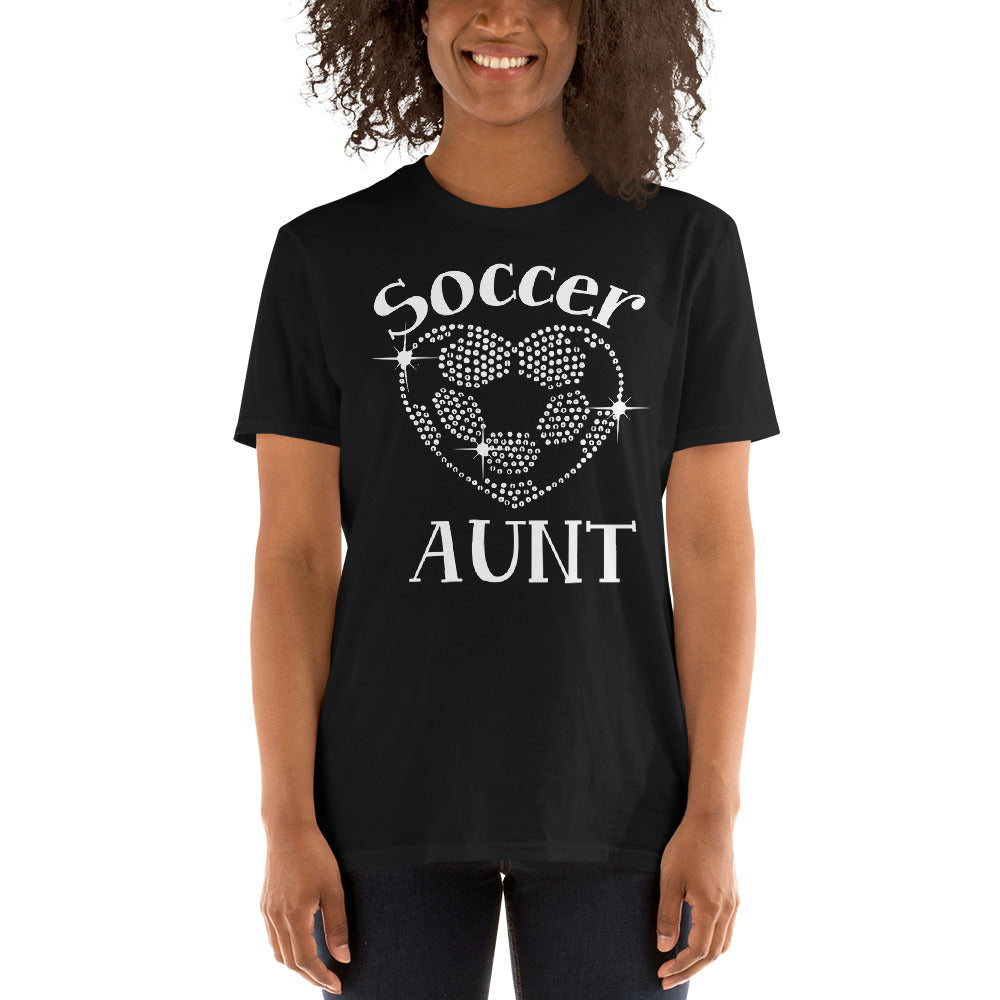 Bling Soccer Aunt Premium Unisex T-Shirt