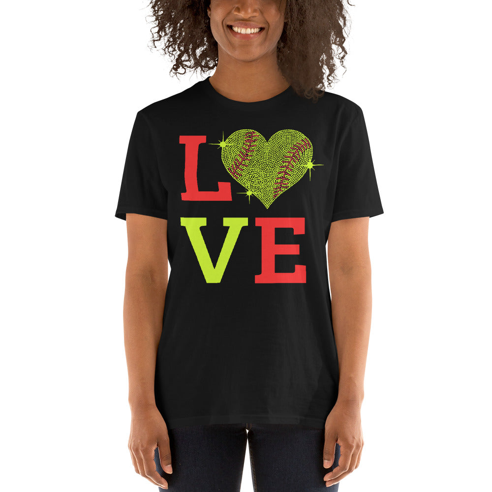 Bling Softball Love Premium Unisex T-Shirt