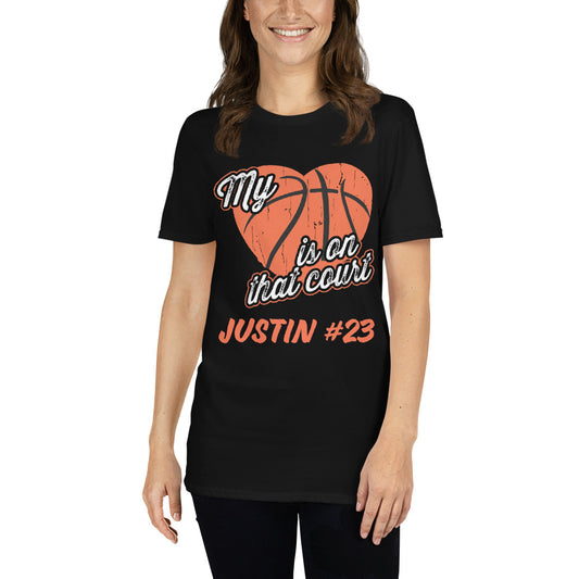 [Customize It] Heart On That Court Premium T-Shirt