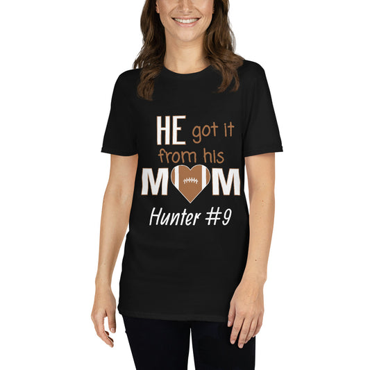 [Customize It] Got It From His Football Mom Premium T-Shirt