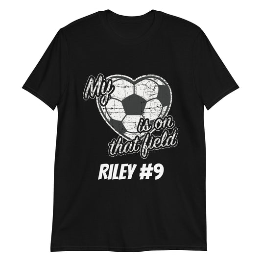 [Customize It] Heart On That Soccer Field Premium T-Shirt