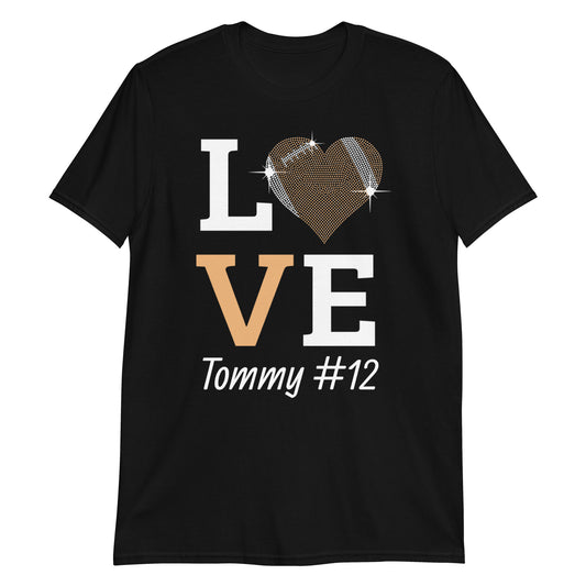 [Customize It] Bling LOVE Football Premium T-Shirt