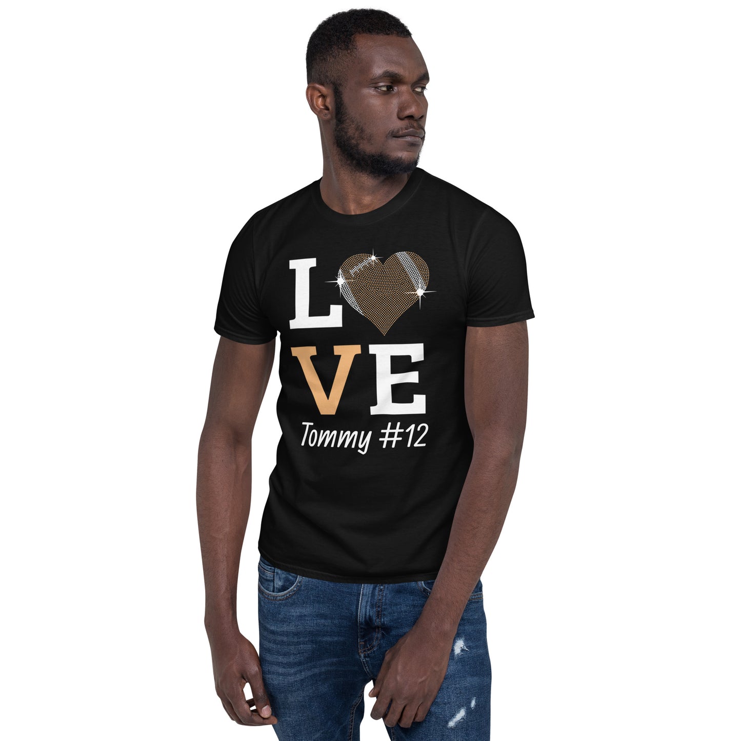 [Customize It] Bling LOVE Football Premium T-Shirt