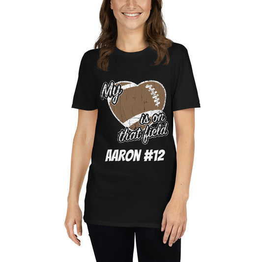 [Customize It] Heart On That Football Field Premium T-Shirt